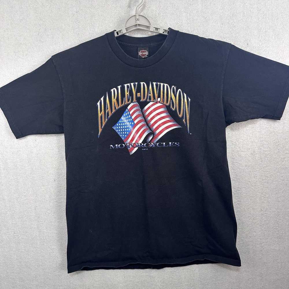 Harley-Davidson Motorcycle American Flag 1997 TNT Action Sports Camp Point IL XL